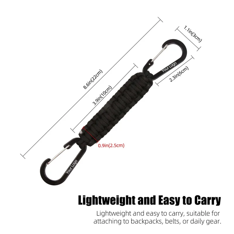 Custom Braided Paracord Lanyard Keychain view 2