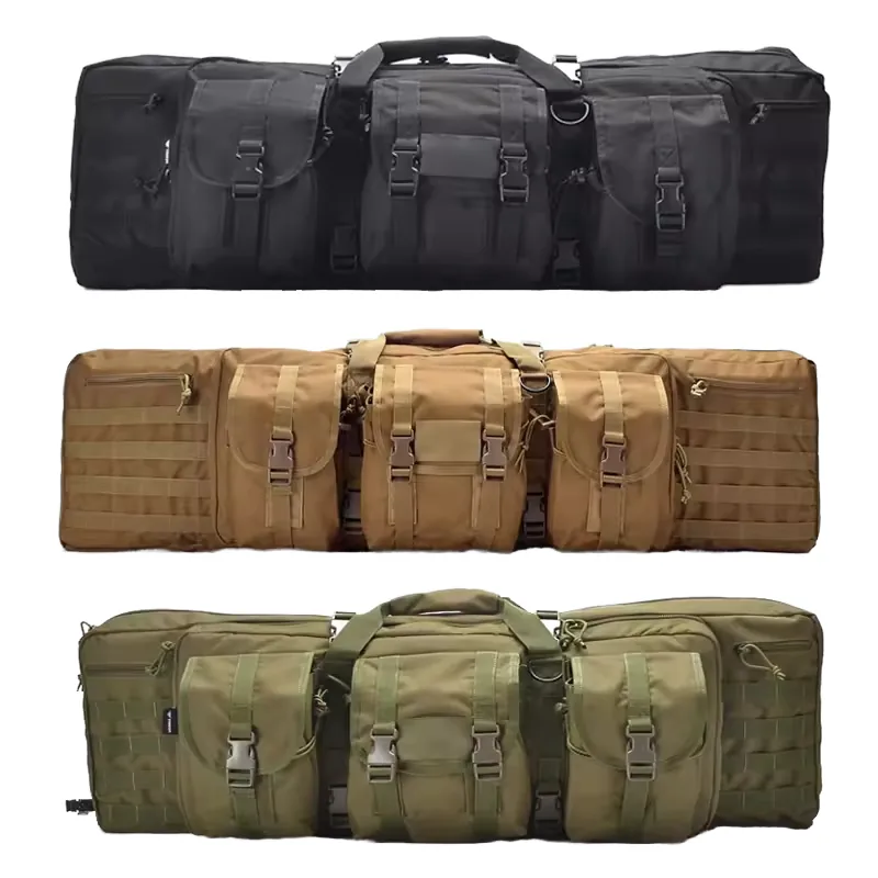 600D MOLLE Double Gun Bag — Black — Tactical Packs & Bags
