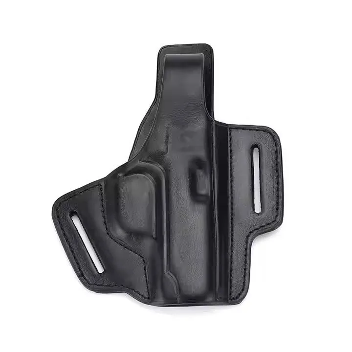 Full-Grain Leather OWB Gun Holster — Brown — Tactical Packs & Bags