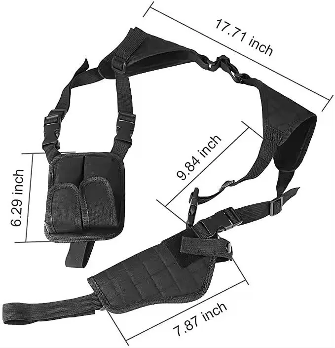 Ambidextrous Shoulder Gun Holster — Black view 3