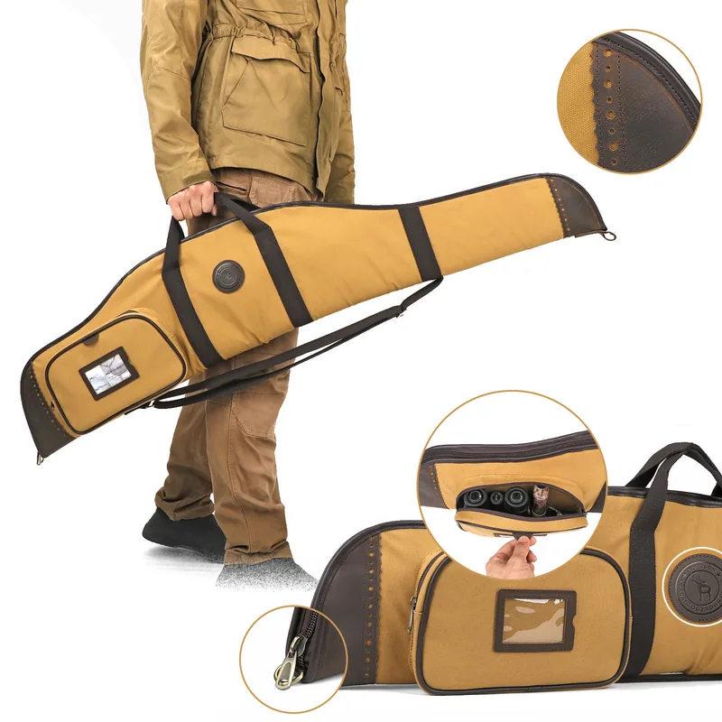 Canvas Leather Gun Bag 48-Inch — Brown — Tactical Packs & Bags