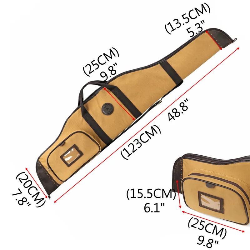 Canvas Leather Gun Bag 48-Inch — Brown view 2