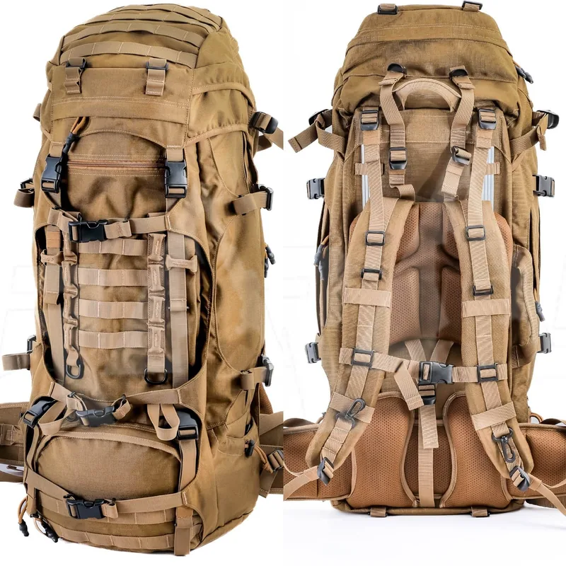 100L Large Capacity Hiking Trekking Rucksack — Army Green — Tactical Packs & Bags