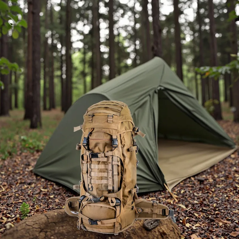 100L Large Capacity Hiking Trekking Rucksack — Army Green view 2