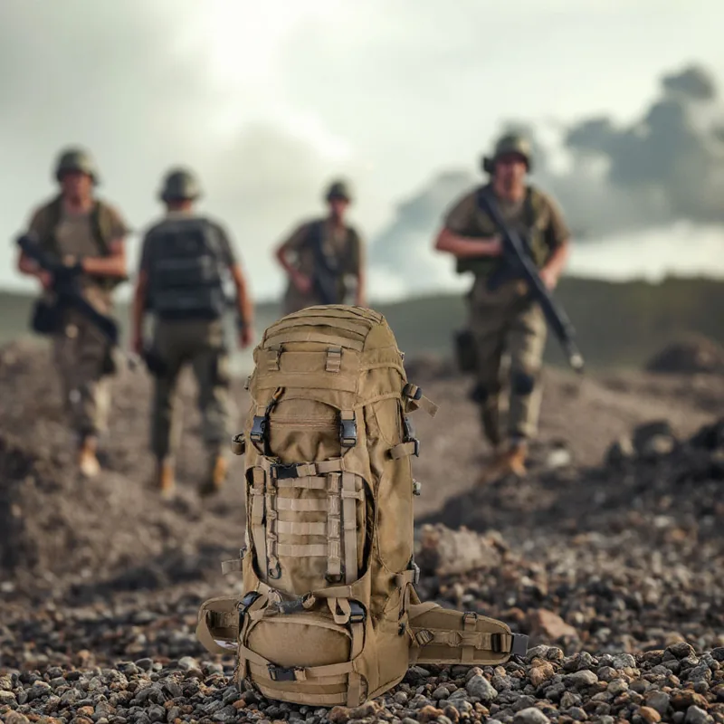 100L Large Capacity Hiking Trekking Rucksack — Army Green view 3