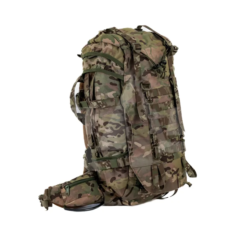 65L 1000D MOLLE Tactical Backpack — Black view 2