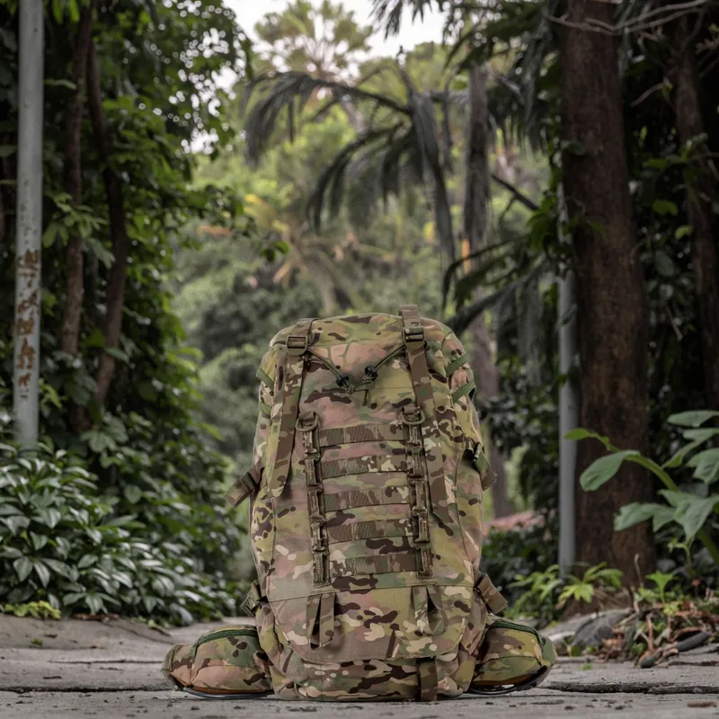 65L 1000D MOLLE Tactical Backpack — Black view 4