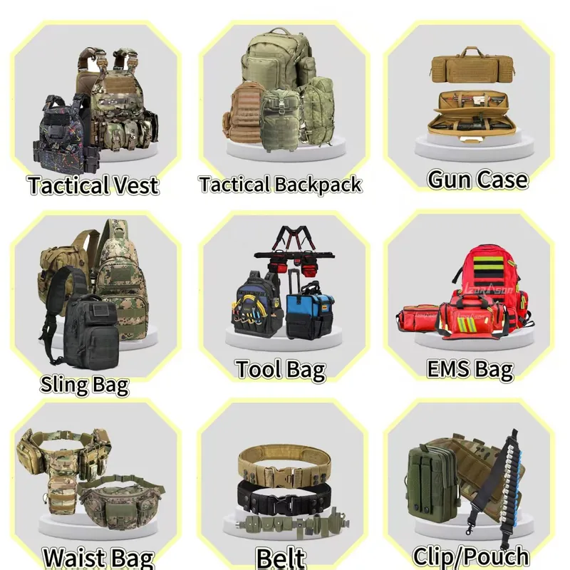 65L 1000D MOLLE Tactical Backpack — Black view 6