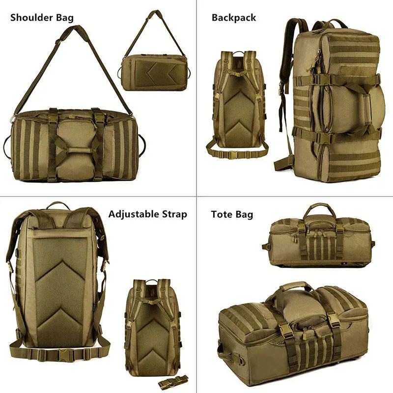 Custom Multifunctional Tactical Gym Backpack — Black view 2