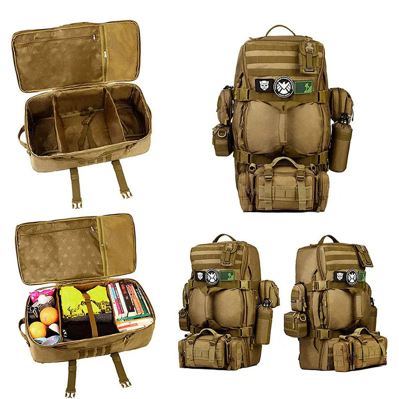 Custom Multifunctional Tactical Gym Backpack — Black view 4