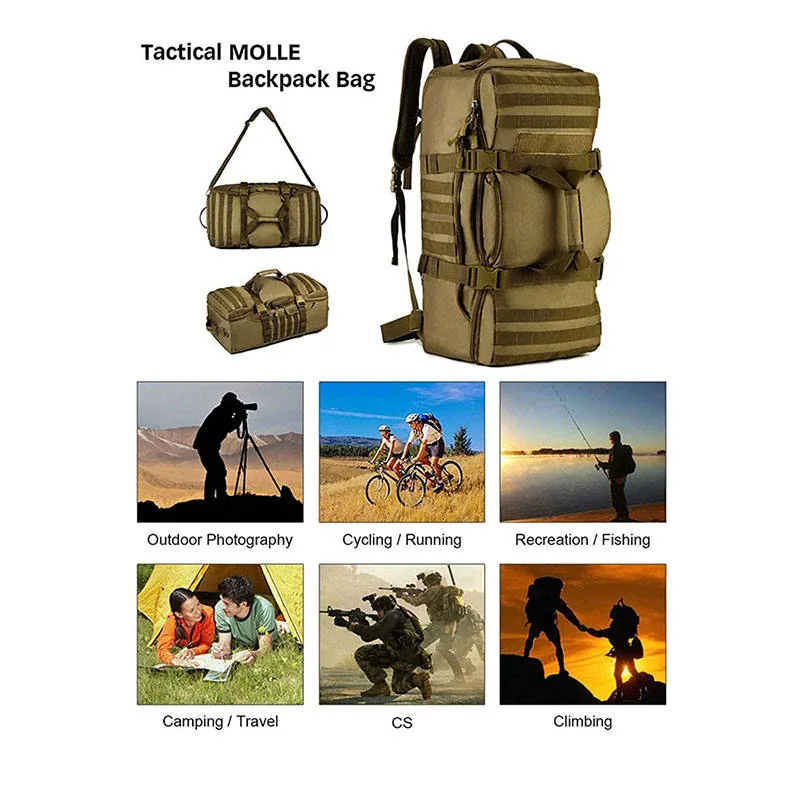 Custom Multifunctional Tactical Gym Backpack — Black view 6