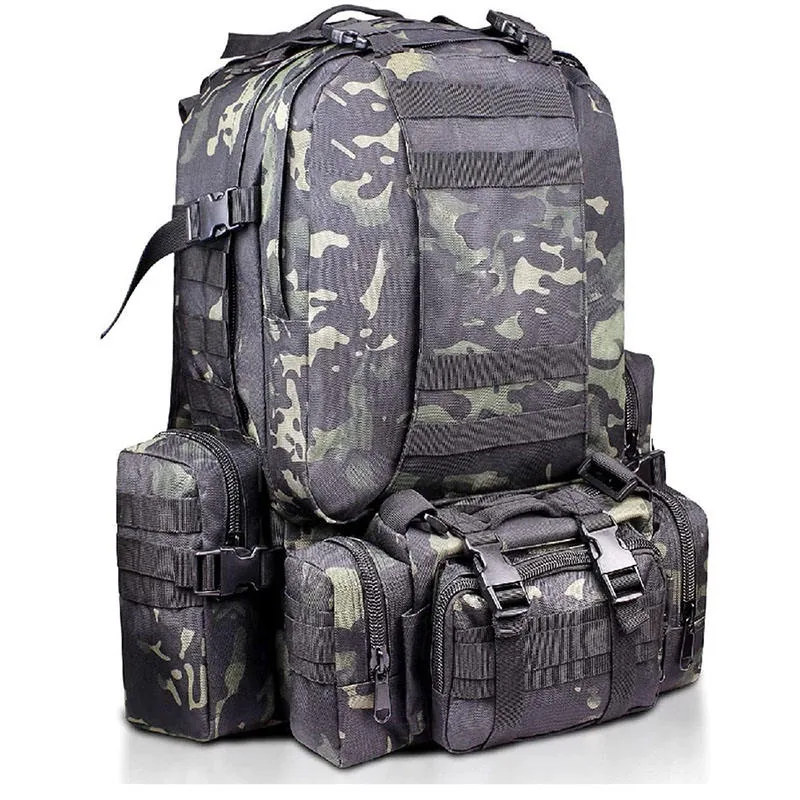 Custom Logo 3-Day Hunting Camping Backpack — Black — Tactical Packs & Bags