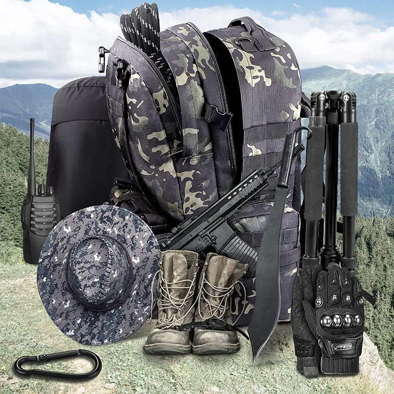 Custom Logo 3-Day Hunting Camping Backpack — Black view 3