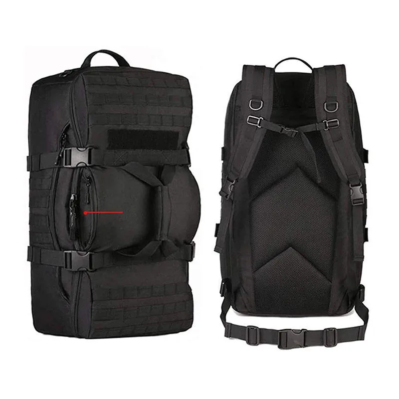 Custom Assault Travel Tactical Backpack — Black view 4