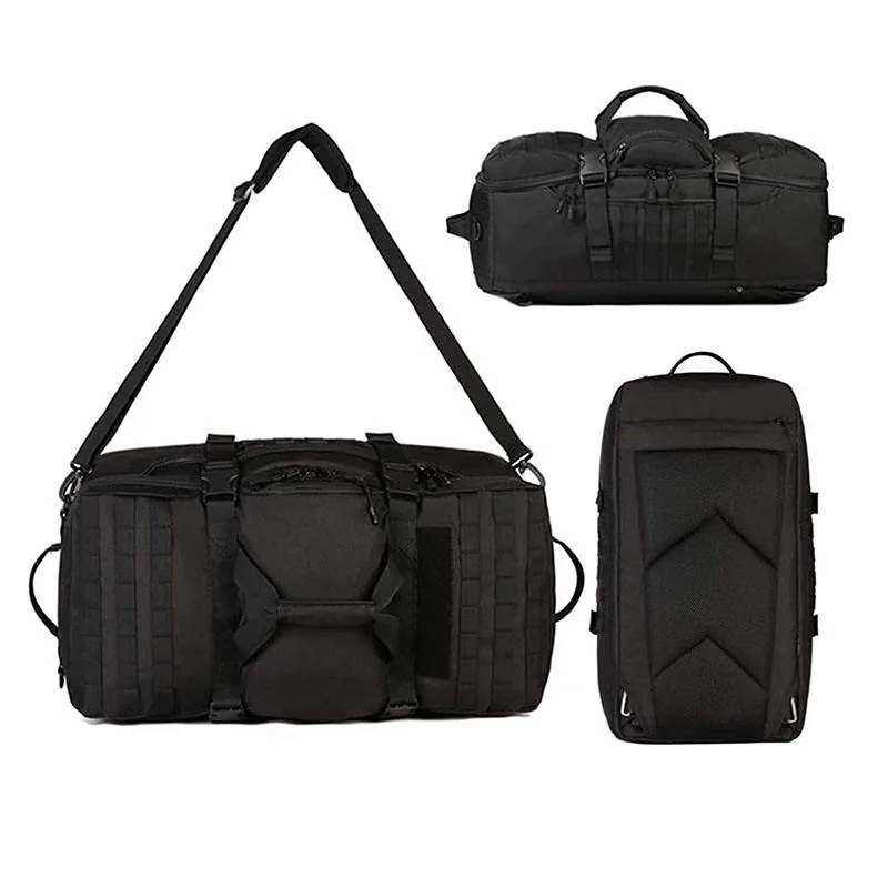 Custom Assault Travel Tactical Backpack — Black view 5