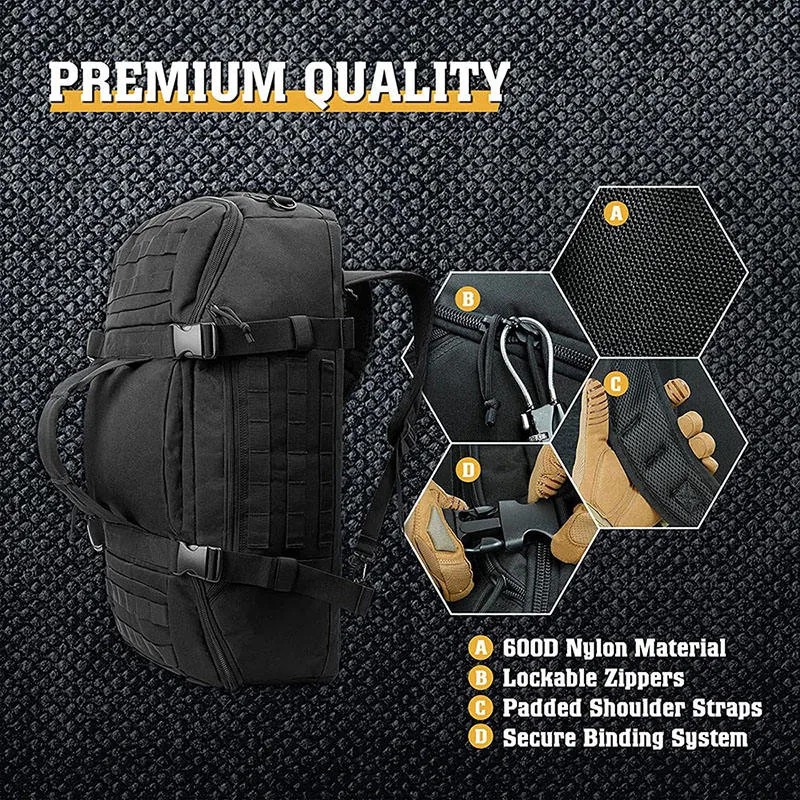 Wholesale Large Tactical Hunting Backpack — Black view 5