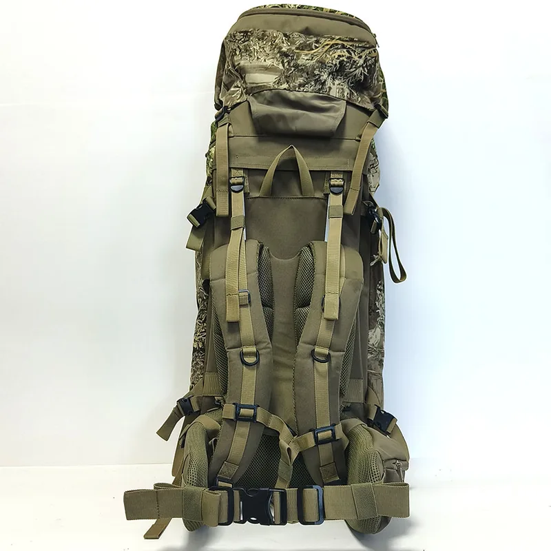 66L Travel Hiking Mountaineering Rucksack — Army Green — Tactical Packs & Bags