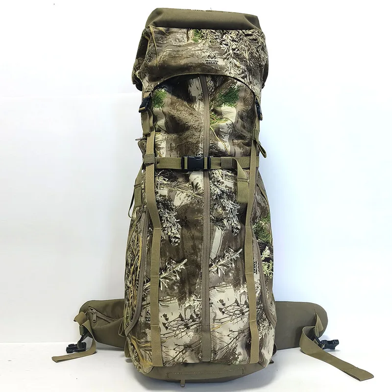 66L Travel Hiking Mountaineering Rucksack — Army Green view 2