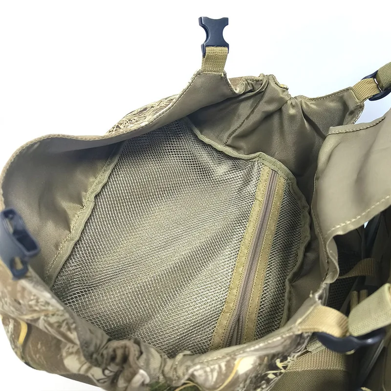 66L Travel Hiking Mountaineering Rucksack — Army Green view 4