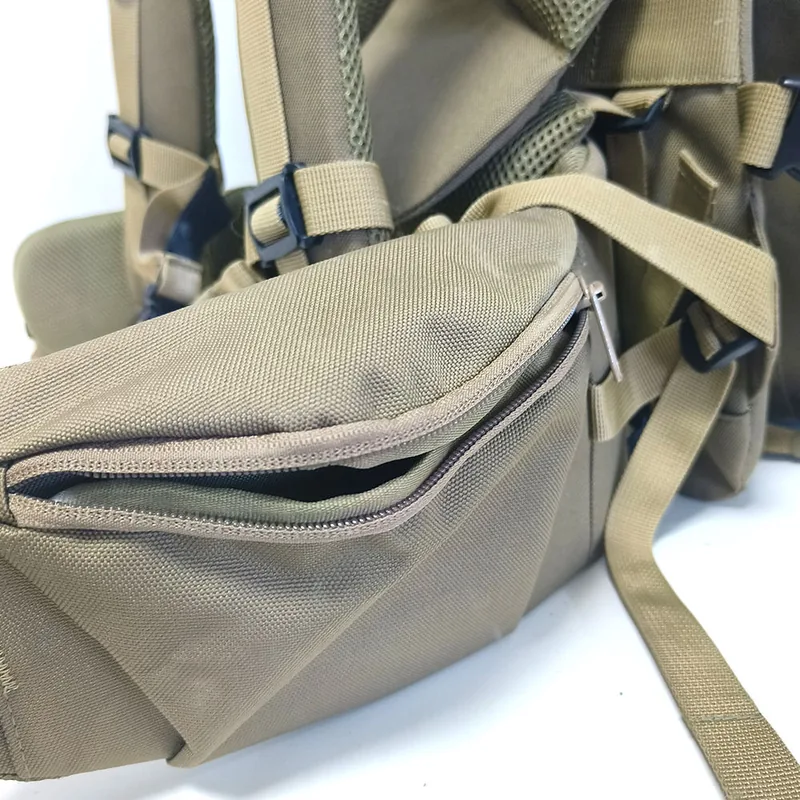 66L Travel Hiking Mountaineering Rucksack — Army Green view 6