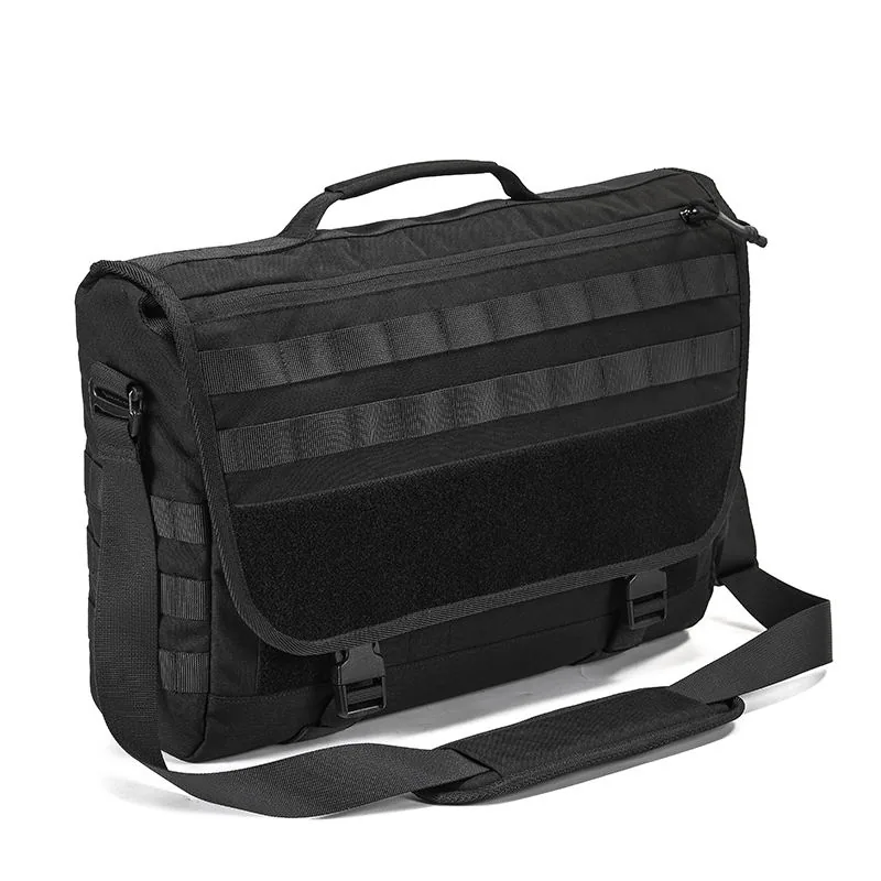 MOLLE Waterproof Tactical Messenger Bag — Black — Tactical Packs & Bags