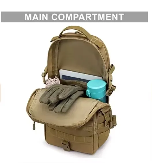 MOLLE Chest Shoulder Tactical Backpack — Black view 5