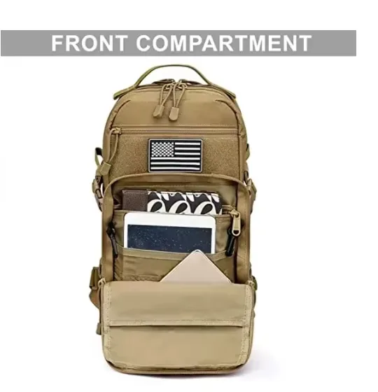 MOLLE Chest Shoulder Tactical Backpack — Black view 6