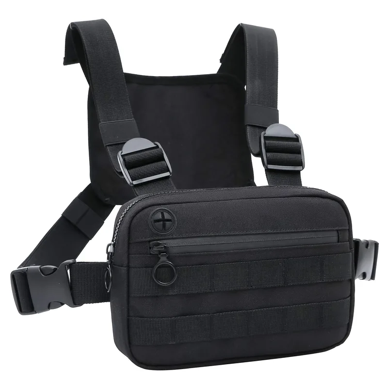 Breathable Waterproof Tactical Chest Bag — Black — Tactical Packs & Bags
