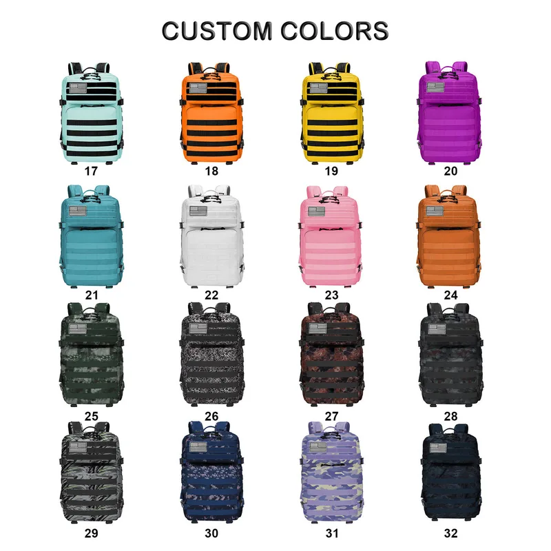 OEM 45L Waterproof MOLLE Tactical Bag — Black view 3