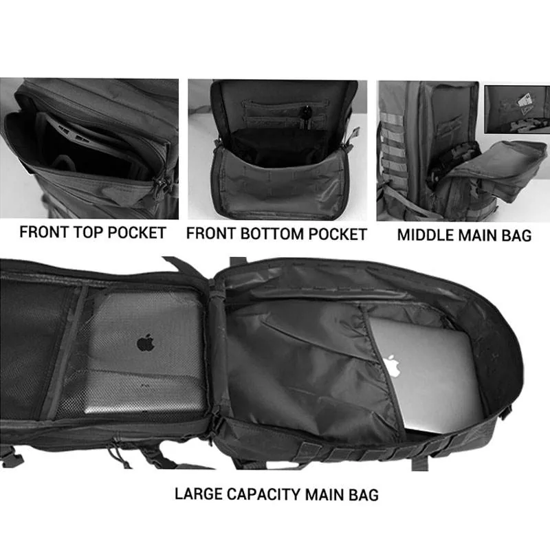 OEM 45L Waterproof MOLLE Tactical Bag — Black view 4
