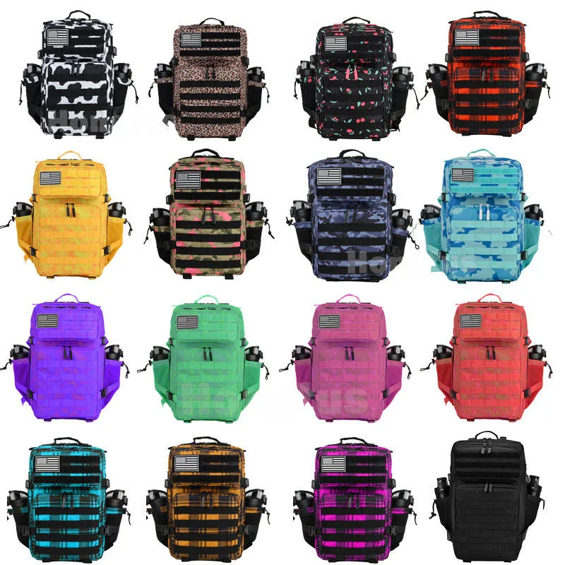 Custom 900D 45L MOLLE Tactical Gym Backpack — Black view 2