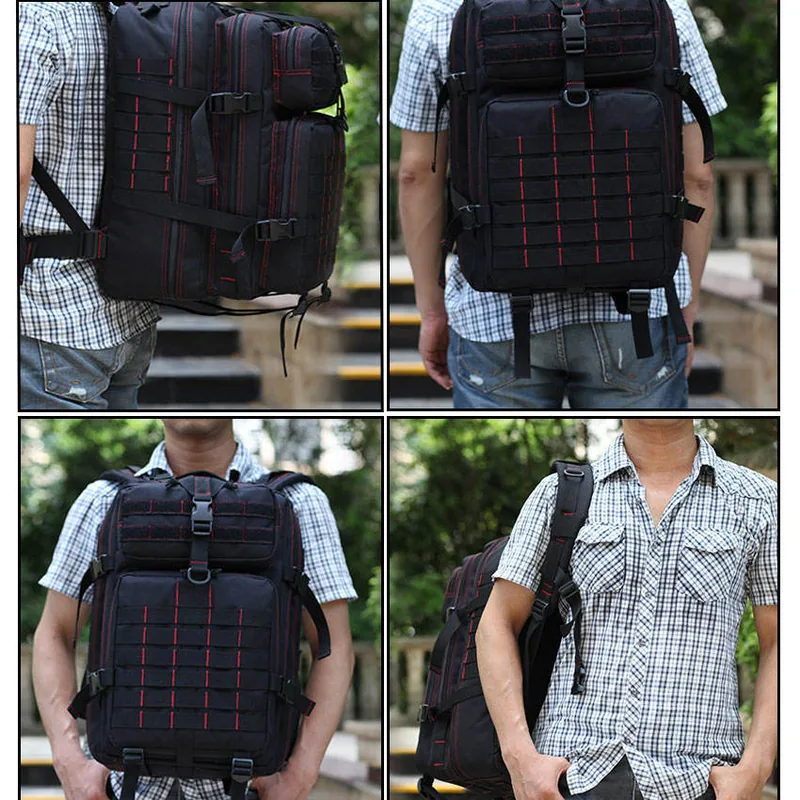 Custom Low MOQ 45L MOLLE Rucksack — Black view 3