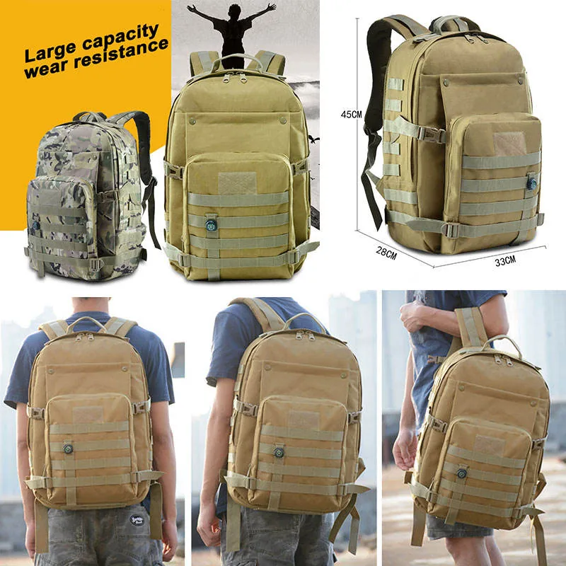 45L MOLLE Tactical Assault Pack — Black view 2
