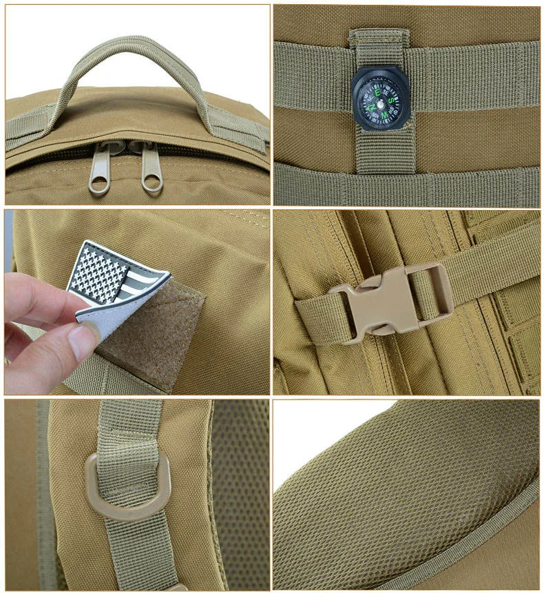 45L MOLLE Tactical Assault Pack — Black view 4