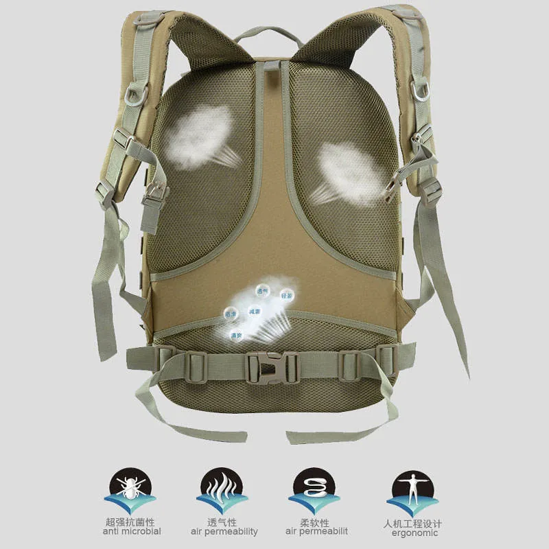 45L MOLLE Tactical Assault Pack — Black view 6