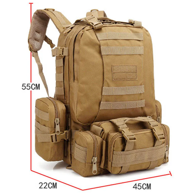 55L Camping Tactical Backpack — Camouflage view 6