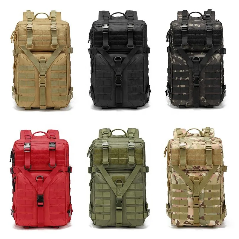 50L Assault Pack MOLLE Tactical Backpack — Coyote view 2