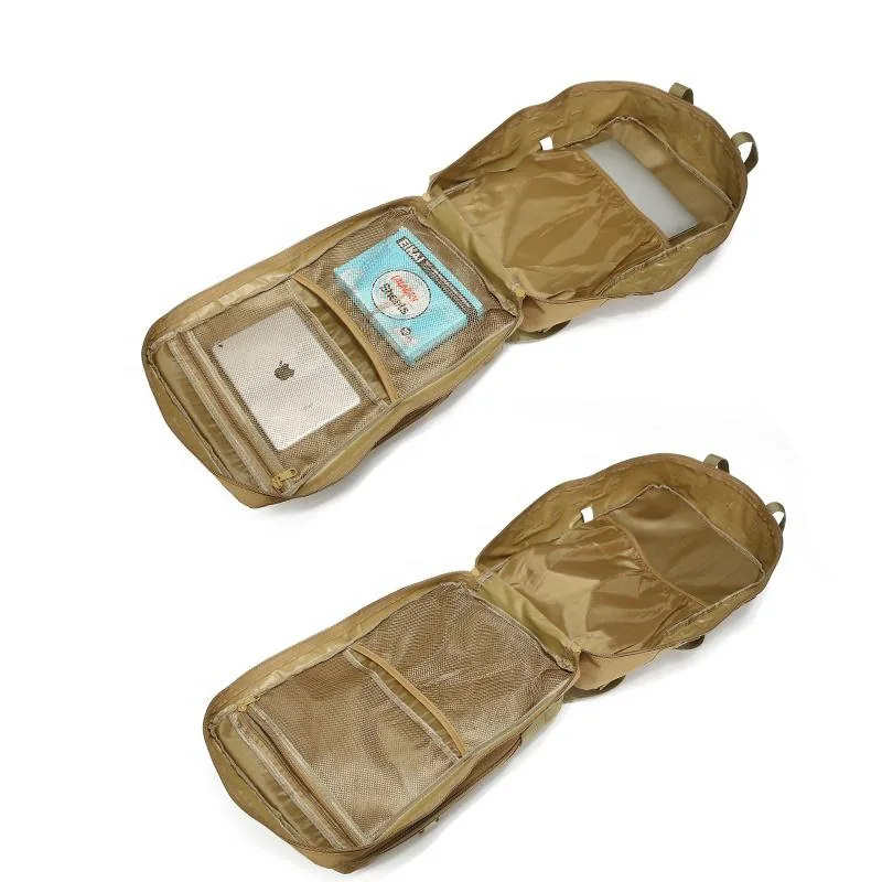 50L Assault Pack MOLLE Tactical Backpack — Coyote view 3