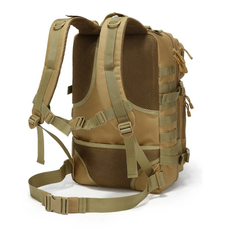 50L Assault Pack MOLLE Tactical Backpack — Coyote view 4