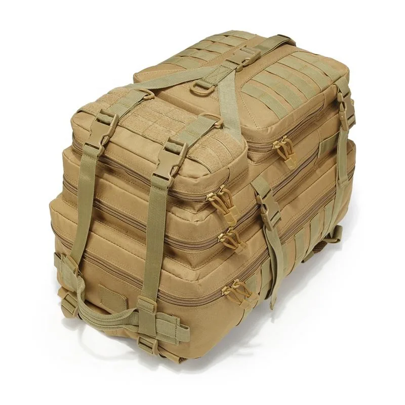 50L Assault Pack MOLLE Tactical Backpack — Coyote view 6