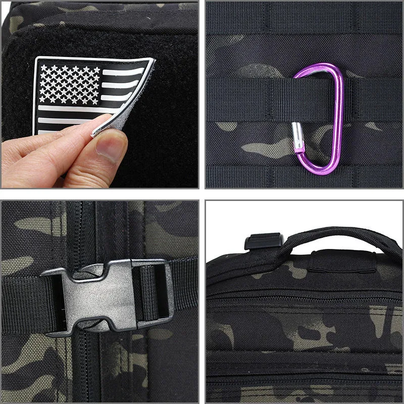 45L Waterproof Tactical Backpack — Black view 6