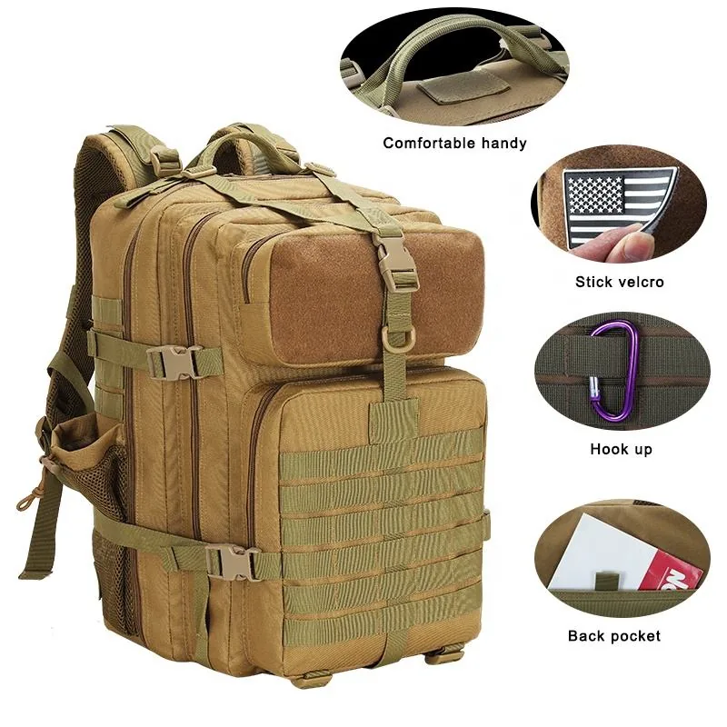 45L MOLLE System Rucksack — Black — Tactical Packs & Bags