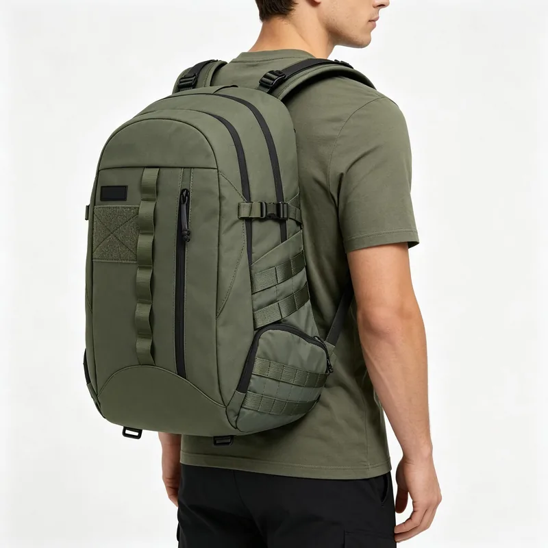 30L MOLLE Assault Pack 3-Day Emergency Bug Out Bag — Green view 3