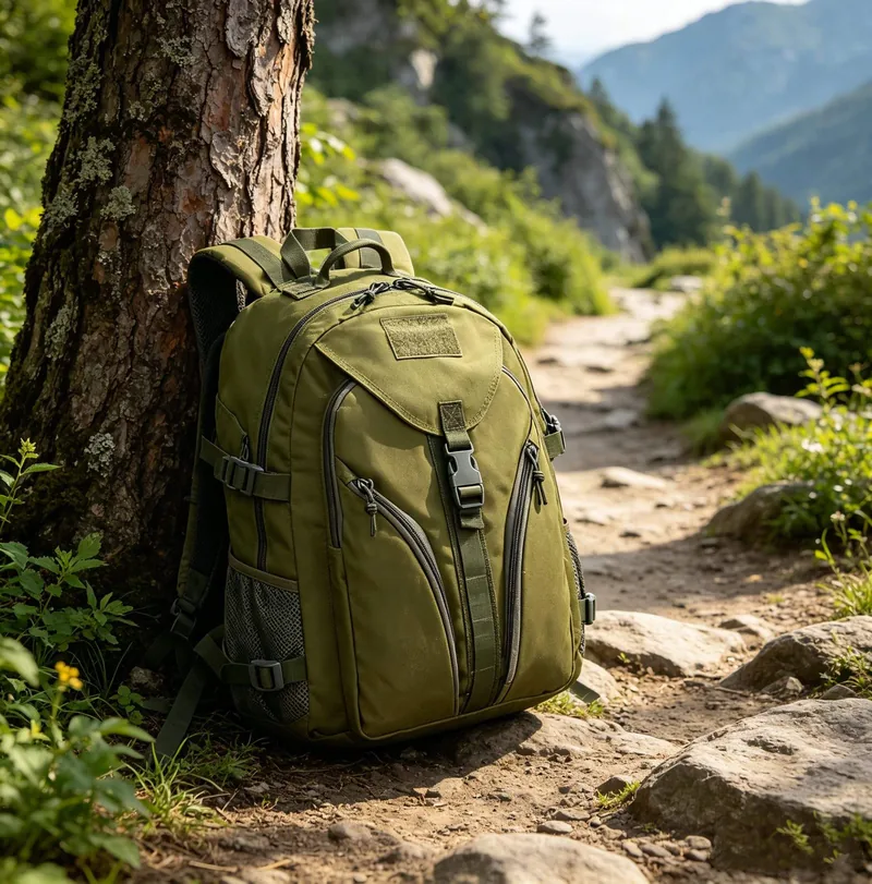 Outdoor Camouflage Travel Backpack — Green view 2