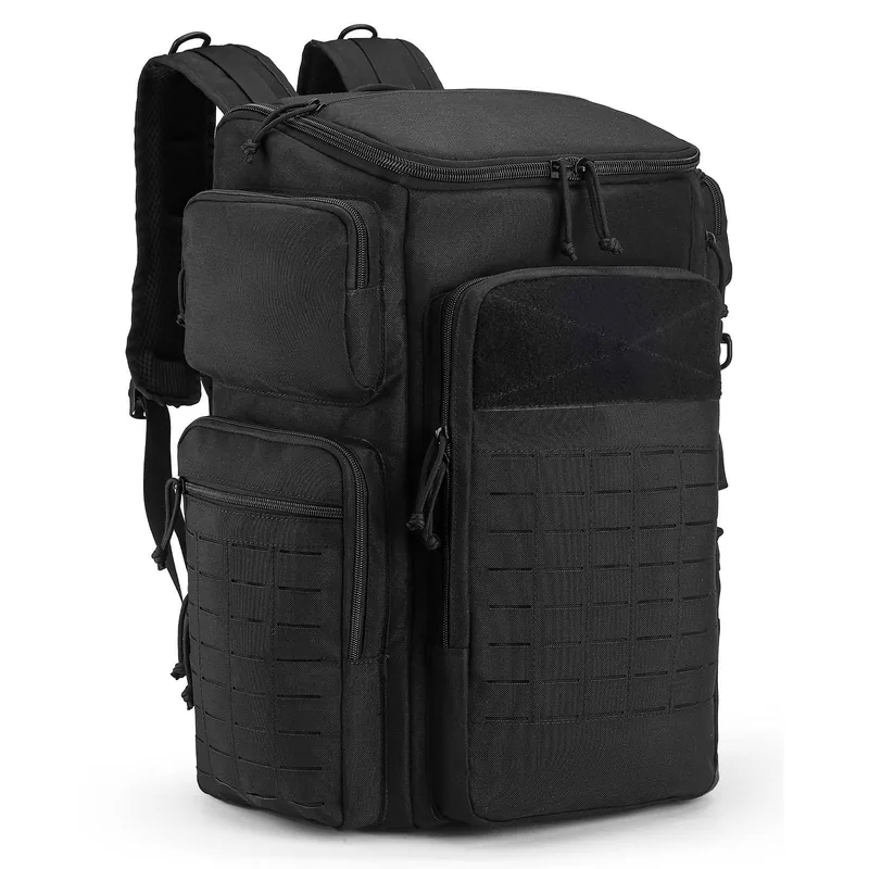 Mountaineering 50L Tactical Laptop Backpack — Black — Tactical Packs & Bags