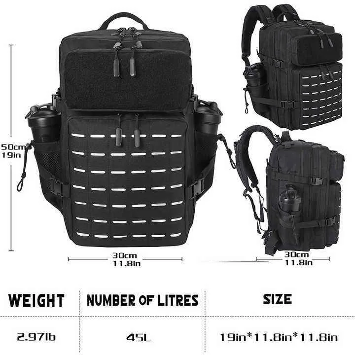 Factory Direct Unisex Outdoor Backpack 35L — Black view 3