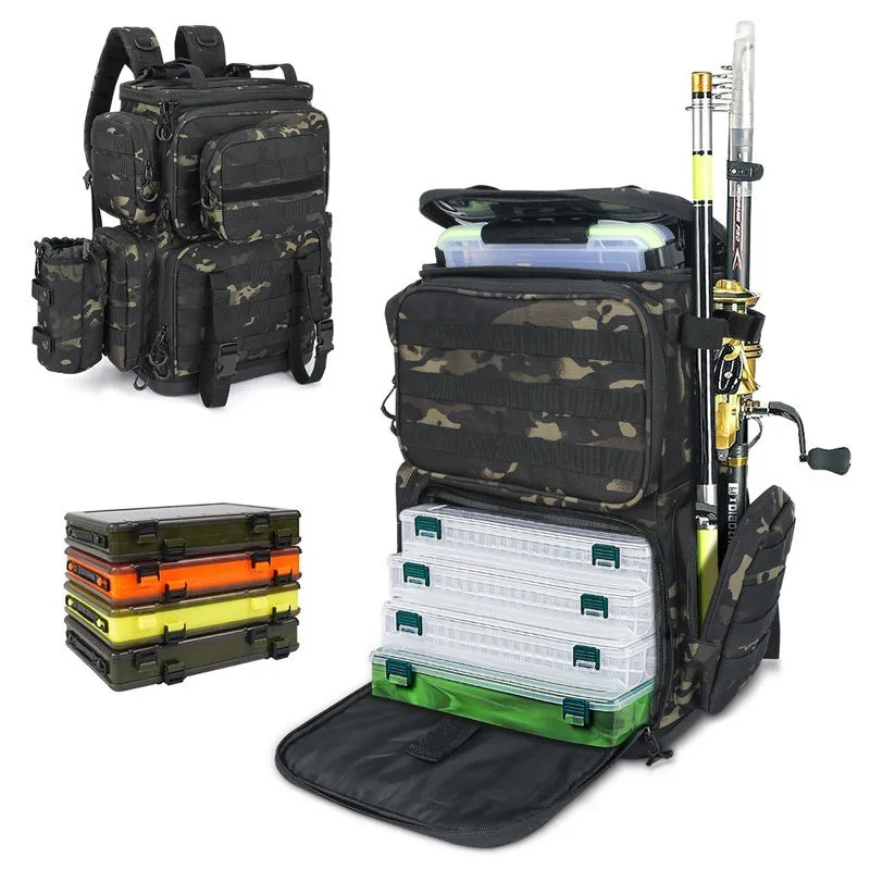 Tactical Fishing Tackle Backpack — Camouflage view 6