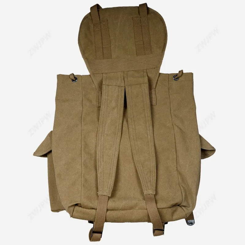 Retro Canvas Tactical Backpack 65L — Army Green view 3