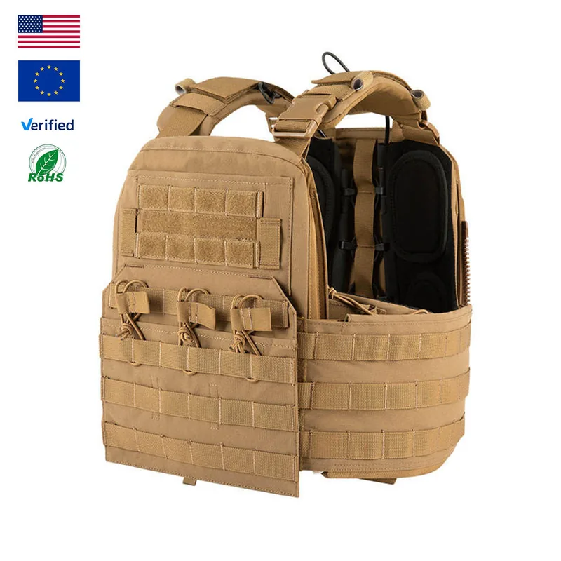 Tactical Hunting Vest with Plate Carrier — Woodland — Tactical Vests & Chest Rigs