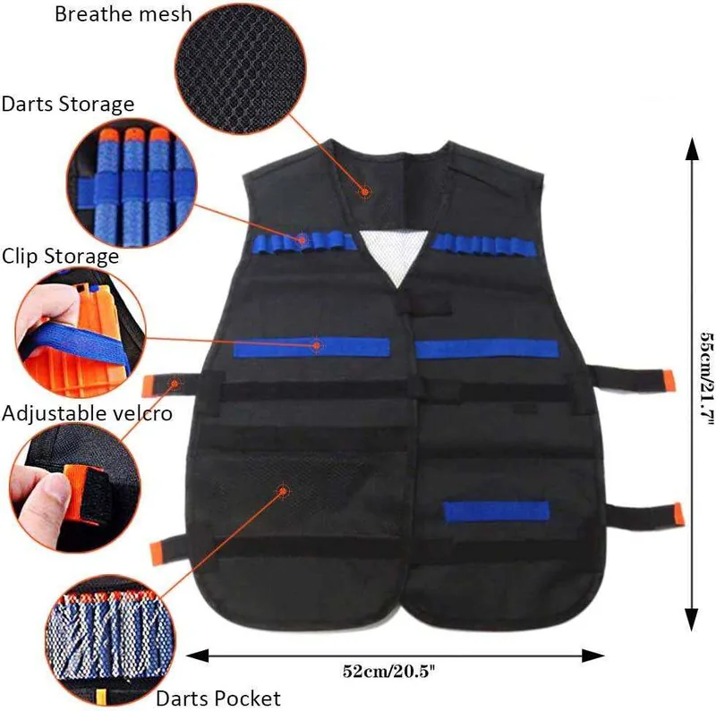 Kids Tactical Vest Kit for Airsoft — Black view 2